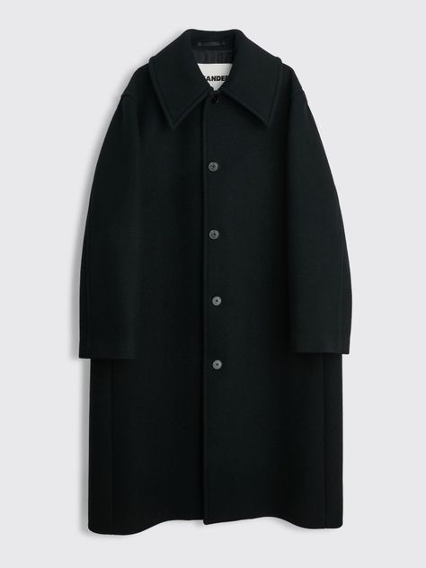 Jil Sander Coat, Wool Coat Black, Cosy Outfit, Modesty Outfits, Layering Outfits, Coat Black, Jacket Brands, Winter Fashion Outfits, Coat Fashion