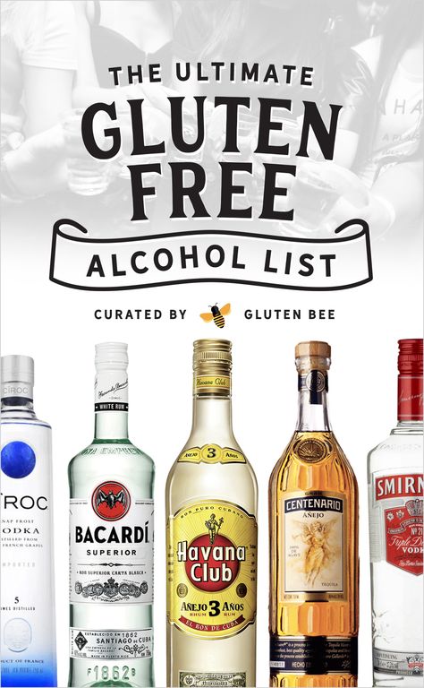 Gluten Free Alcohol List: Wheat Free Alcohols and Drinks - GlutenBee Gluten Free Alcoholic Drinks, Alcohol List, Gluten Free Cocktails, Celiac Diet, Gluten Free List, Gluten Free Food List, Gluten Free Drinks, Gluten Free Info, Gluten Free Alcohol