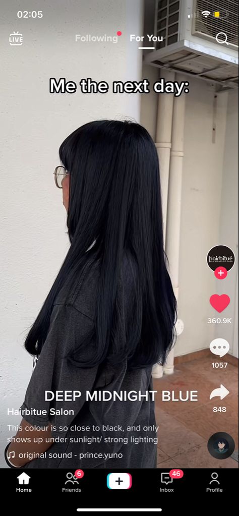 Jet Black With Blue Undertone, Black Blue Undertone Hair, Blue Toned Black Hair, Deep Midnight Blue Hair, Blue Undertone Hair, Cool Toned Dark Hair, Black Hair Blue Tint, Deep Blue Hair Color, Dark Midnight Blue Hair