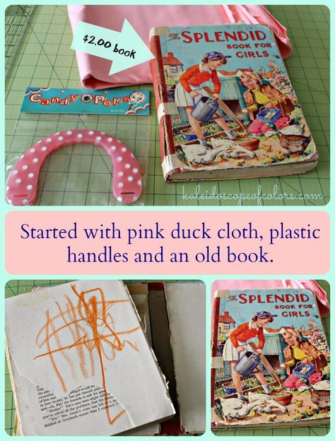 Altered Composition Books, Book Organizer, Old Book Crafts, Book Purse, Book Clutch, Diy Projects To Sell, Upcycle Books, Golden Books, Mini Album Tutorial