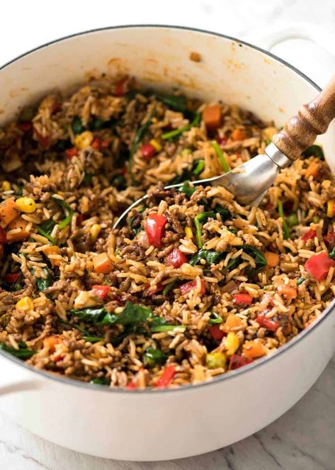 Ground Beef And Rice, Rice And Vegetables, White Rice Recipes, Ground Beef Rice, Brown Rice Recipes, Recipetin Eats, Mince Recipes, Dinner With Ground Beef, Midweek Meals