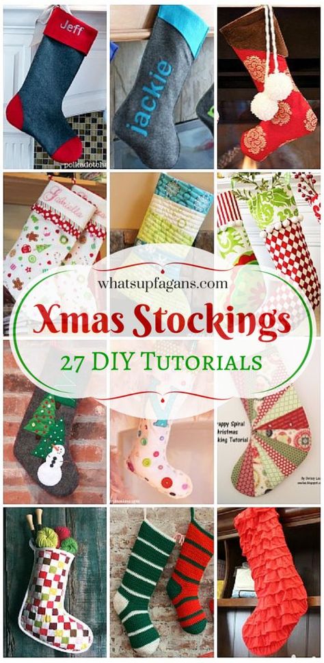 27 Awesome DIY Homemade Christmas Stockings Tutorials for beginners on up! I love handmade stockings. What a great craft idea. Christmas Stocking Patterns, Christmas Stocking Tutorial, Stocking Patterns, Christmas Stockings Diy, Christmas Stocking Pattern, Handmade Stocking, Stocking Pattern, 12 December, Xmas Stockings