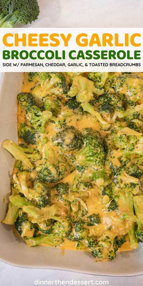 Cheesy Garlic Broccoli, Brocolli Cheddar Casserole Easy, Broccoli Cheddar Side Dish, Easy Cheesy Broccoli Casserole, Cheesy Broccoli Side Dish, Vegetable Side Dishes Broccoli, Fresh Broccoli Soup Recipes, Broccoli Casserole Side Dish, Veggie Side Dishes Broccoli