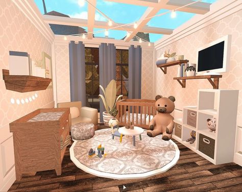 Cottage House Bloxburg Interior, Stuff To Build In Bloxburg List, Baby Room Design Bloxburg, Bloxburg Room Ideas No Advanced Placing, Foyer Ideas Entryway Bloxburg, Bloxburg Cute Room Ideas, Blocksberg House Ideas, Coastal Nursery Bloxburg, Bathroom Wall Decals Bloxburg