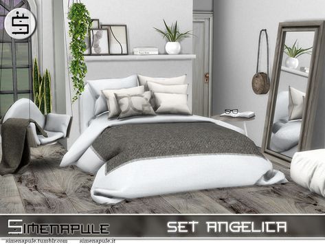 The Sims Resource - Set Angelica Sims 4 Duvet Cc, Sims4 Bedroom Ideas No Cc, Sims4 Cc Furniture Sets, Sims 4 Cc Room Sets, Sims 4 Mods Furniture Bedroom, Sims 4 Bedding Blankets, Sims4cc Furniture Sets, Sims 4 Cc Bed Sheets, Sims 4 Cc King Bed