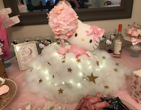 Hello Kitty Themed Quince, Sanrio Sweet 16, Hello Kitty Sweet 16 Decor, Hello Kitty Quinceanera Dress, Hello Kitty Quinceanera Theme, Sanrio Baby Shower Theme, Hello Kitty Quinceanera Doll, Quince Hello Kitty, Sanrio Quinceanera