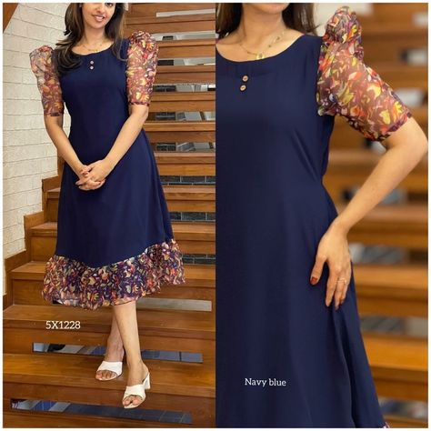 Half Gowns Dresses, Organza Churidar Designs Latest, Modern Churidar Designs, Stiched Kurti Design, Half Frock Models, Kurthi Models Latest Cotton, Organza Kurti Designs Latest, Organza Kurti Designs, Kurthi Design