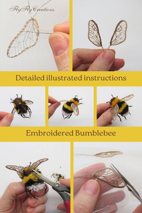 Bee Sewing Pattern, Fabric Moth, Bugs Embroidery, Bee Embroidery, Pattern Pieces, Hand Embroidery Art, Diy Home Decor Easy, Home Decor Projects, Candy Land Christmas