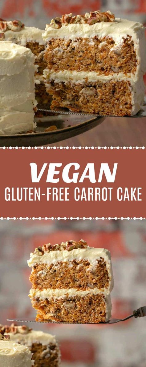 This vegan gluten free carrot cake is so good no one will ever guess that it's either vegan or gluten-free! It's perfectly moist and packed with flavor for a perfect dessert. #vegan #glutenfree | lovingitvegan.com Vegan Gluten Free Carrot Cake, Vegan Carrot Cake Recipe, Cake Carrot, Vegan Carrot Cake, Healthier Treats, Gluten Free Carrot Cake, Dessert Oreo, Vegan Gluten Free Desserts, Dessert Parfait