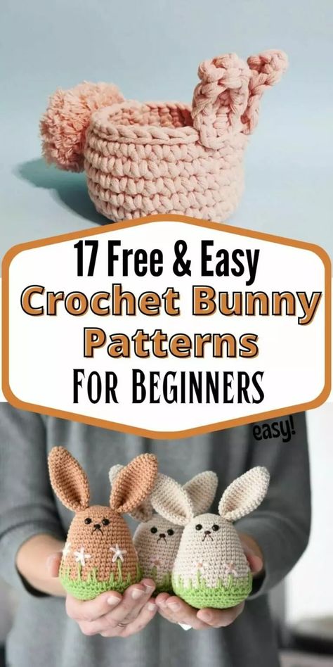 Bunny rabbits are a symbol of spring, renewal, and new beginnings. They’re harbingers of good luck and prosperity, and are just super fluffy and adorable to boot.These projects are great gifts for children and adults alike. The list includes easy patterns for any skill level, with some finishing in just under an hour. They range from small amigurumi to blankets to bags to bunny hats! Crochet Bunny Patterns, Free Crochet Bunny, Crochet Rabbit Free Pattern, Bunny Hats, Easter Crochet Patterns Free, Small Amigurumi, Baby Bunny Toy, Bunny Patterns, Crochet Turtle Pattern