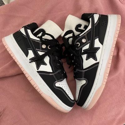 Home · KOSMUI · Online Store Powered by Storenvy Cute Star Shoes, Black And White Star Shoes, All Black Shoes Women, Black Aesthetic Shoes, Mha Shoes, Shoes With Stars, Zapatos Aesthetic, Shearling Sandals, Grunge Shoes