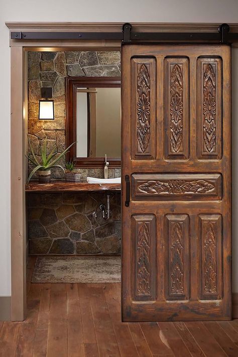 Single Wooden Door, Pocket Door Pantry, Barn Door Double, Custom Front Door, Old Wood Doors, Custom Front Doors, Interior Exterior Doors, Gorgeous Doors, House Floor Design