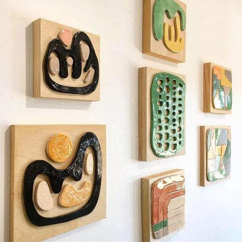 Ceramic Wall Sculptures by Kelly Witmer seen at Private Residence, Joshua Tree | Wescover Large Ceramic Wall Art, Clay Wall Sculpture, Ceramic Wall Art Sculpture, Ceramic Wall Sculpture, Ceramic Wall Decor, Ceramic Artwork, Ceramic Wall Art, Clay Wall, Ceramic Ideas