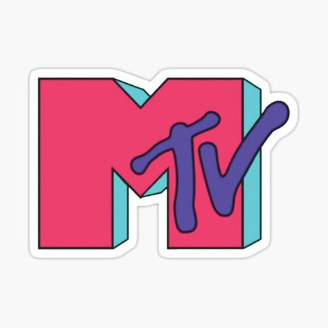 Mtv 90s Logo, M Tv Logo, Mtv Logo 80's, Bday Stickers, Mtv Aesthetic, Nicu Crafts, Yo Mtv Raps, Donut Logo, Y2k Halloween