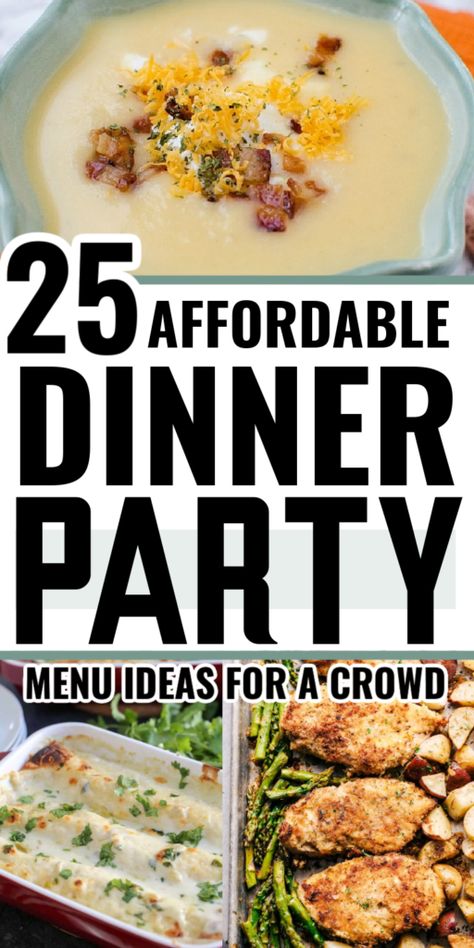 Dinner Party Menu Ideas Fall, Winter Dinner Party Menu Ideas, Party Menu Ideas Buffet, Cheap Dinner Party, Easy Dinner Party Menu Ideas, Fall Dinner Party Menu Ideas, Lunch Party Menu, Dinner Party Main Course, Summer Dinner Party Menu