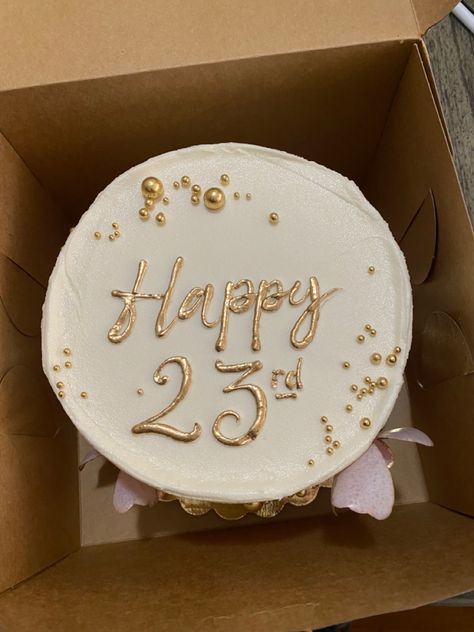 Birthday Cake Ideas 23 Years, Cakes For 23rd Birthday Girl, Hello 23 Birthday Cake, Golden Year Birthday Cake, Cake For 23rd Birthday, Birthday Cake For Women Aesthetic, 23rd Birthday Cake Ideas, 23 Bday Cake, Golden Cake Birthday