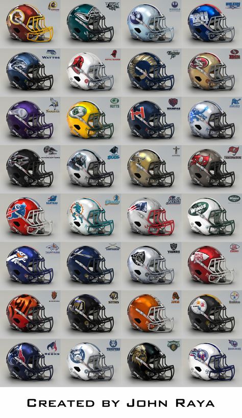 Star Wars + National Football League = this poster by John Raya I want all of them!!!! Nfl Football Helmets, American Football League, Nfl Football Teams, Nfl Teams Logos, Nfl Logo, Football Memes, Playing Football, Fantasy Football, National Football League