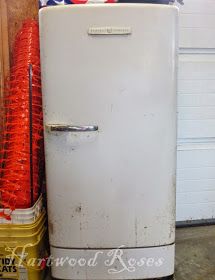 Fridge In Kitchen, 1918 House, General Electric Refrigerator, Vintage Fridge, Backyard Garage, Color Refrigerator, Retro Kitchens, Old Refrigerator, Vintage Refrigerator