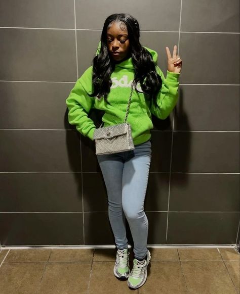 Fly outfit, girly, ASCIS, ascis, shoes, spider hoodie green, purse, handbag, pants, jeans, fly Dope Swag Outfits, Spider Hoodie, Diesel Clothing, Shoes Asics, Fly Outfit, Cute Lazy Day Outfits, Jean Pants, Cute Lazy Outfits, Swag Outfits For Girls