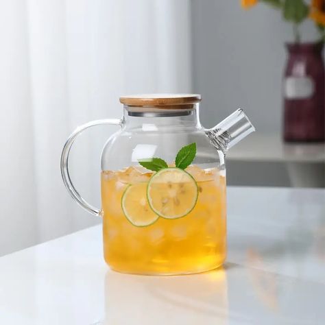 Large Borosilicate Glass Teapot Stainless Steel Bamboo Lid - Temu Canada Glass Tea Kettle, Blooming Tea, Coffee Server, Teapot Set, Perfect Cup Of Tea, Glass Tea Cups, Glass Teapot, Tea Break, Fruit Tea