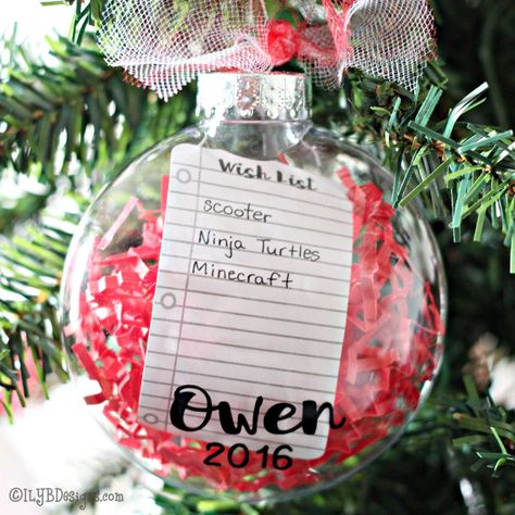 Christmas Wish List Ornament - Personalized Christmas Ornament - All I Want For Christmas Ornament - Keepsake Ornament - ILYB Designs