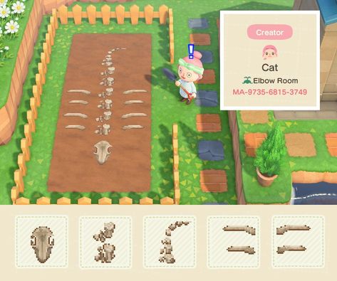 Cat 🍃 on Twitter: "Well, what do we have here...? Mystery Dinosaur Fossil Bone Set  #ACNH #ACNHDesign… " Path Acnh, Sheldon The Tiny Dinosaur, Motif Acnl, Twitter Logo, Animal Crossing Guide, Fossil Bones, Dinosaur Pictures, Animal Crossing Qr Codes Clothes, Qr Codes Animal Crossing