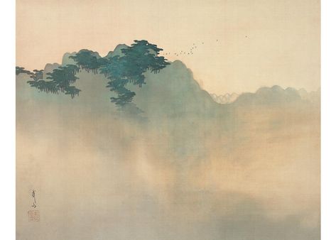 Morning at Izura by Buzan Kimura, 1906-07, Museum of Modern Art, Ibaraki Japanese Art Modern, Secret Hideaway, Western Paintings, Ibaraki, Asian Painting, Memorial Museum, Japanese Painting, On The Rocks, Art Historian