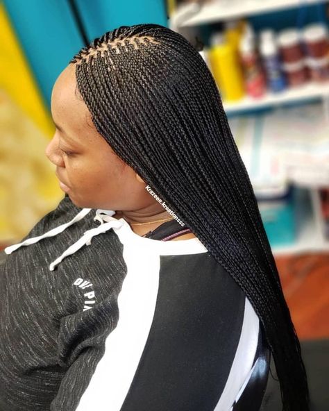 Braided Updo Black Hair, Faux Locs Marley Hair, Micro Braids Human Hair, Micro Box Braids, Micro Braids Styles, Micro Braids Hairstyles, Protective Style Braids, Braids With Shaved Sides, Small Box Braids