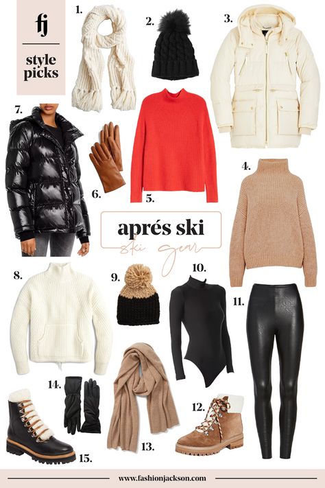 fashion jackson apres ski collage Mountain Chic Outfit Winter, Lodge Wear Outfit, Ski Skirt Outfit, Reykjavik Outfit Fall, Apres Chic Style, Vail Outfits Winter 2023, Aspen Going Out Outfits, Aspen Chic Attire, Winter In Mountains Outfit