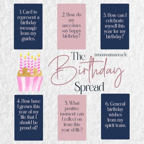 Birthday Reading Tarot, Tarot Spreads Birthday, Birthday Tarot Reading, Birthday Tarot Card Spread, Zodiac Tarot Spread, Birthday Rituals Witchcraft, Birthday Tarot Spread, Birthday Witchcraft, Aries Tarot Spread