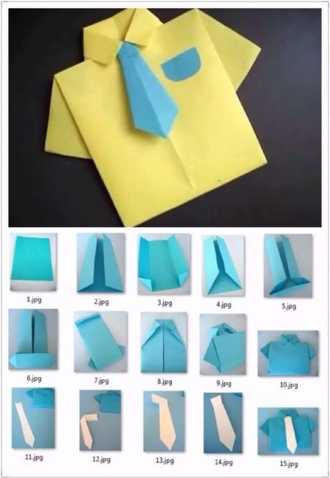 Diy Origami Home, Diy Origami Home Decor, Origami Home Decor, Origami Shirt, Vika Papper, Simple Origami, Origami Step By Step, Tutorial Origami, Origami Dress