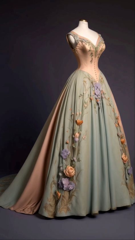 ACOTAR Spring Court inspired gown Spring Court Dress, Spring Court Aesthetic, Fairytale Outfits, Starfall Ball, Court Outfit, Fashion 40s, Flower Gown, Spring Court, Court Dresses