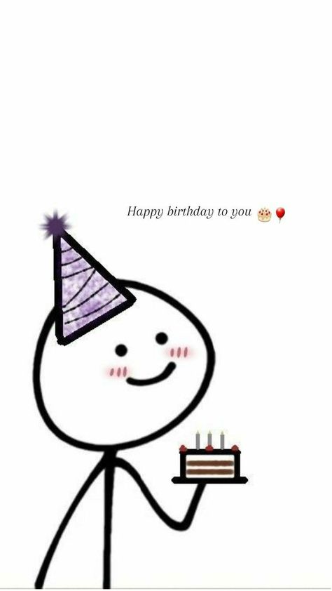 Happy Birthday Photo Editor, Happy Birthday Memes, Happy Birthday Doodles, Happy Birthday Drawings, Happy Birthday Icons, Si Paling, Funny Stick Figures, Birthday Doodle, Bts Happy Birthday