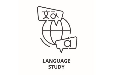 Linguistics Student Aesthetic, Study Vector, Language Icon, Language Logo, Linear Illustration, University Aesthetic, Writing Icon, Visual Board, Language And Literature