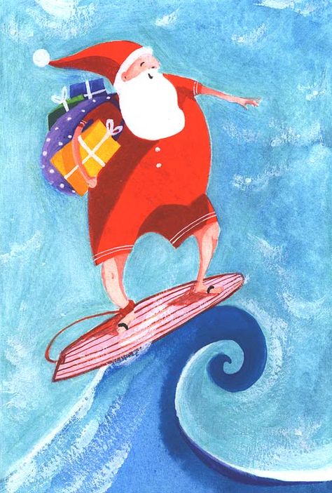 Christmas By The Sea, Summer Christmas Illustration, Hawaii Song, Pictures In Hawaii, Christmas In Hawaii, Christmas Tropical, Christmas At The Beach, Hawaii Christmas, Christmas Summer