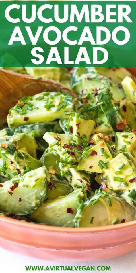 Avocado Recipes Healthy, Recipes Avocado, Salad Cucumber, Cucumber Avocado Salad, Salad Avocado, Avocado Dessert, Avocado Cucumber, Fresh Cucumber, Cucumber Avocado