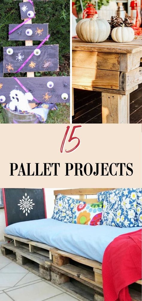 15 Easy Projects You Can Make From Pallets 1 Pallet Projects Kids, Fall Pallet Signs, Pallet Wall Hangings, Pallet Planter Box, Fall Pallets, Repurpose Pallets, Outdoor Improvements, Functional Crafts, Pallet Bar Diy