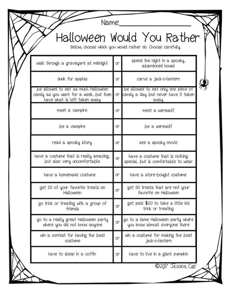 Grammar corner Halloween Would You Rather Halloween Would You Rather Questions, Halloween Would You Rather For Adults, Would You Rather Halloween Questions, Halloween Questions For Kids, Halloween Would You Rather For Kids, Would You Rather Halloween, Halloween Would You Rather, 4th Grade Halloween Activities, Elementary Halloween Party Ideas