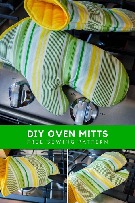 Sew a DIY oven mitt in less than one hour! This free oven mitt sewing pattern makes the perfect size oven gloves - not too big & floppy. Quilting optional. Oven Mitt Sewing Pattern, Free Sewing Patterns For Women Tops, Oven Gloves Pattern, Free Sewing Patterns For Women, Diy Oven, Pattern Free Sewing, Sewing Pattern Free, Textured Blankets, Oven Mittens