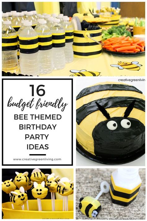 Honey Bee Party Ideas, Bumble Bee Birthday Party Food, Bumble Bee Party Theme, Bumblebee Birthday Party Ideas, Bee Themed 2nd Birthday Party, First Bee Day Party Decorations Diy, Bumble Bee Themed Food, Bumble Bee Party Food, Bee Party Decorations Diy