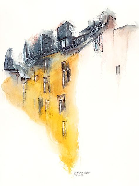 Sunga Park, Architecture Sketches, Architectural Sketches, Watercolor Architecture, Architectural Sketch, Architectural Drawing, Park Art, A Level Art, Urban Sketching