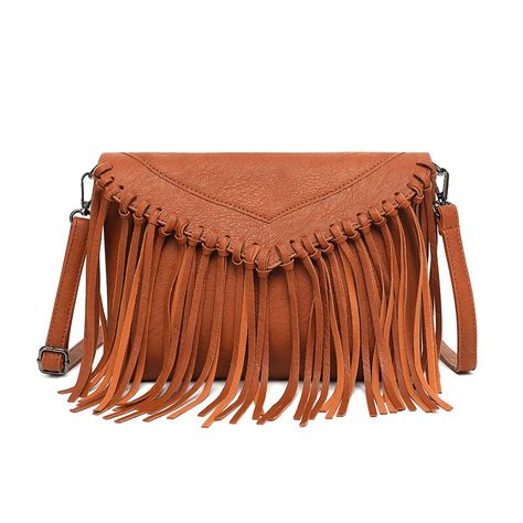 PRICES MAY VARY. Quality Material: The small fringe purses for women is made of super soft faux leather with fringe tassel design, envelope style, fold-over flap with zip closure and adjustable strap. Perfect Size: Not too big and not too small. Boho fringe crossbody purse measures 10.24*6.69*1.18 inches . It is durable and roomy. Hold your daily supplies,such as cell phone,lipstick,sunglasses,tissue and etc Adjustable Strap: The fringe handbag purse comes with an adjustable strap (13.4" - 25.6" Fringe Handbags Purses, Fringe Handbag, Design Envelope, Fringe Crossbody Purse, Small Fringe, Boho Purse, Fringe Handbags, Tassel Purse, Fringe Crossbody Bag