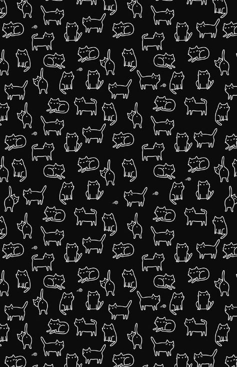 Black Cat Pattern Wallpaper, Black Pattern Wallpaper, Cat Pattern Wallpaper, Wallpaper Gelap, Black Cat Pattern, Cat Phone Wallpaper, Fotografi Urban, Gift Wrapper, 패턴 배경화면