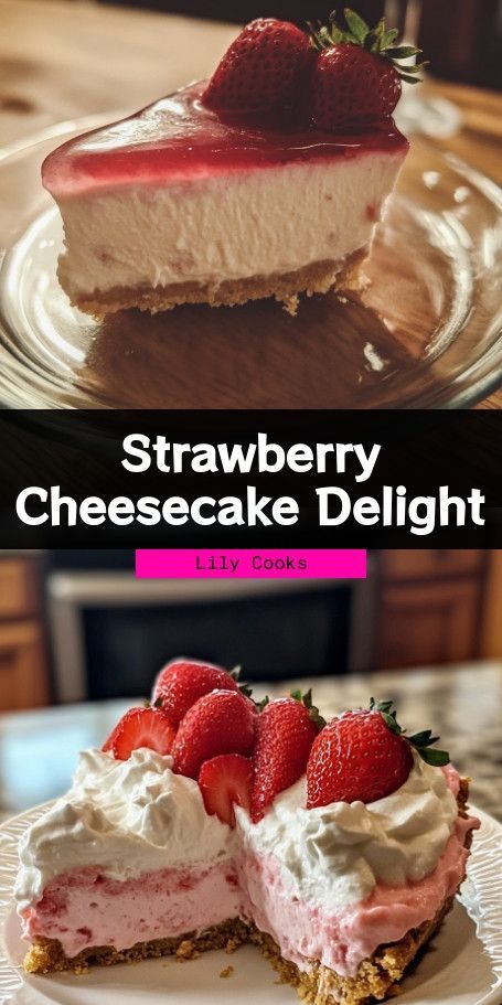 Strawberry Cheesecake Delight Recipe | Creamy & Fruity Dessert Indulge in the creamy goodness of our Strawberry Cheesecake Delight! This no-bake dessert combines rich cream cheese with fresh strawberries for a heavenly treat. Perfect for gatherings or satisfying sweet cravings, it's easy to make and sure to impress. Discover the recipe for this delightful cheesecake today! Jamaican Rum Cake, Strawberry Cheesecake Cookies, Cheesecake Delight, Strawberry Cheesecakes, Mini Strawberry Cheesecake, Fruity Dessert, Pumpkin Spice Donut, Swirl Brownies, Cream Cheese Brownies