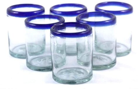 Blue Drinking Glasses, Mexican Glassware, Glassware Drinking, Rocks Glasses, Margarita Glasses, Best Water Bottle, Juice Glasses, Glass Tumblers, Glass Tumbler