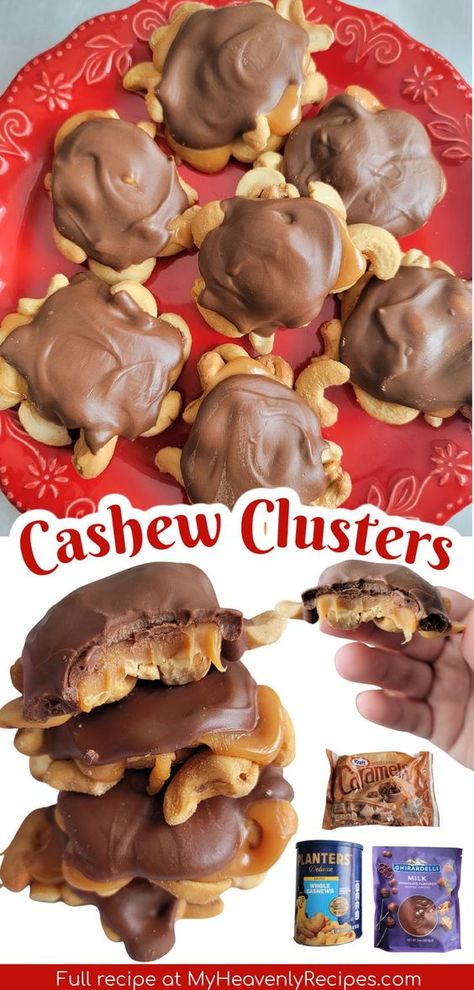 Omg Clusters Recipe, Amish Cashew Clusters, Zebra Cashew Clusters, Cashew Turtle Clusters, Carmel Cashew Candy, Carmel Nuts Easy Recipes, Cashew Turtles Recipe, Christmas Gift Treats Ideas, Candy To Make For Christmas