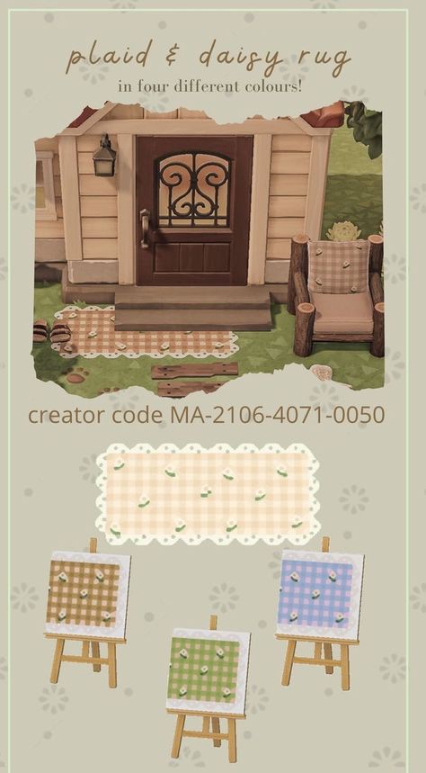 Not mine! . Tags: rug, blanket, lace, daisy, checkered Acnh Custom Designs, Cottagecore Ideas, Cottagecore Animal Crossing, Acnh Cottagecore, Animal Crossing 3ds, Animal Crossing Guide, Animal Crossing Qr Codes Clothes, Animal Crossing Wild World, Path Design