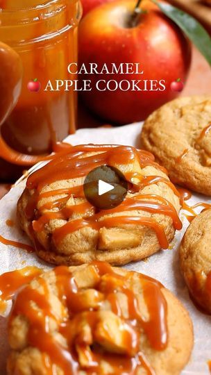 20K views · 3.2K reactions | CARAMEL APPLE COOKIES! 🍎 Soft & chewy vanilla brown sugar cookies with caramelized apples baked in and topped with salted caramel sauce. They taste like apple pie dipped in caramel. Get the recipe on my site:
https://scientificallysweet.com/caramel-apple-cookies/
#caramelapples #applecookies #caramelapplecookies #applepiecookies | Christina Marsigliese | Nat King Cole · Autumn Leaves (Remastered 1987) Apple Caramel Cookies, Apple Pie Dip, Apple Cookies Recipes, Caramel Apple Cookies, Caramel Biscuits, Cookie Recipes Decorating, Caramelized Apples, Apple Pie Cookies, Brown Sugar Cookies