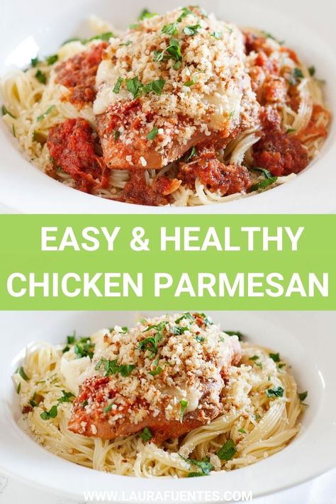 This delicious Chicken Parmesan is made in the slow cooker and topped with cheese and seasoned, toasted Panko breadcrumbs. It tastes just like the classic recipe without the work! Chicken Parmesan Crockpot, Slow Cooker Chicken Parmesan, Grilled Chicken Parmesan, Crockpot Chicken Parmesan, Healthy Chicken Parmesan, Parmesan Soup, Canning Crushed Tomatoes, Slow Cooker Lasagna, Chicken Crockpot