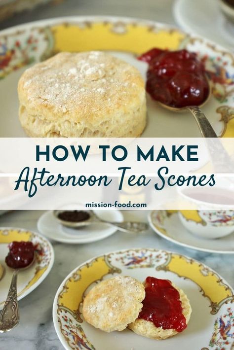 English Tea Recipes, Woodland Reception, Scones Cream, Traditional Scones, Tea Scones Recipe, Afternoon Tea Ideas, Afternoon Tea Scones, Rhubarb Scones, Afternoon Tea At Home